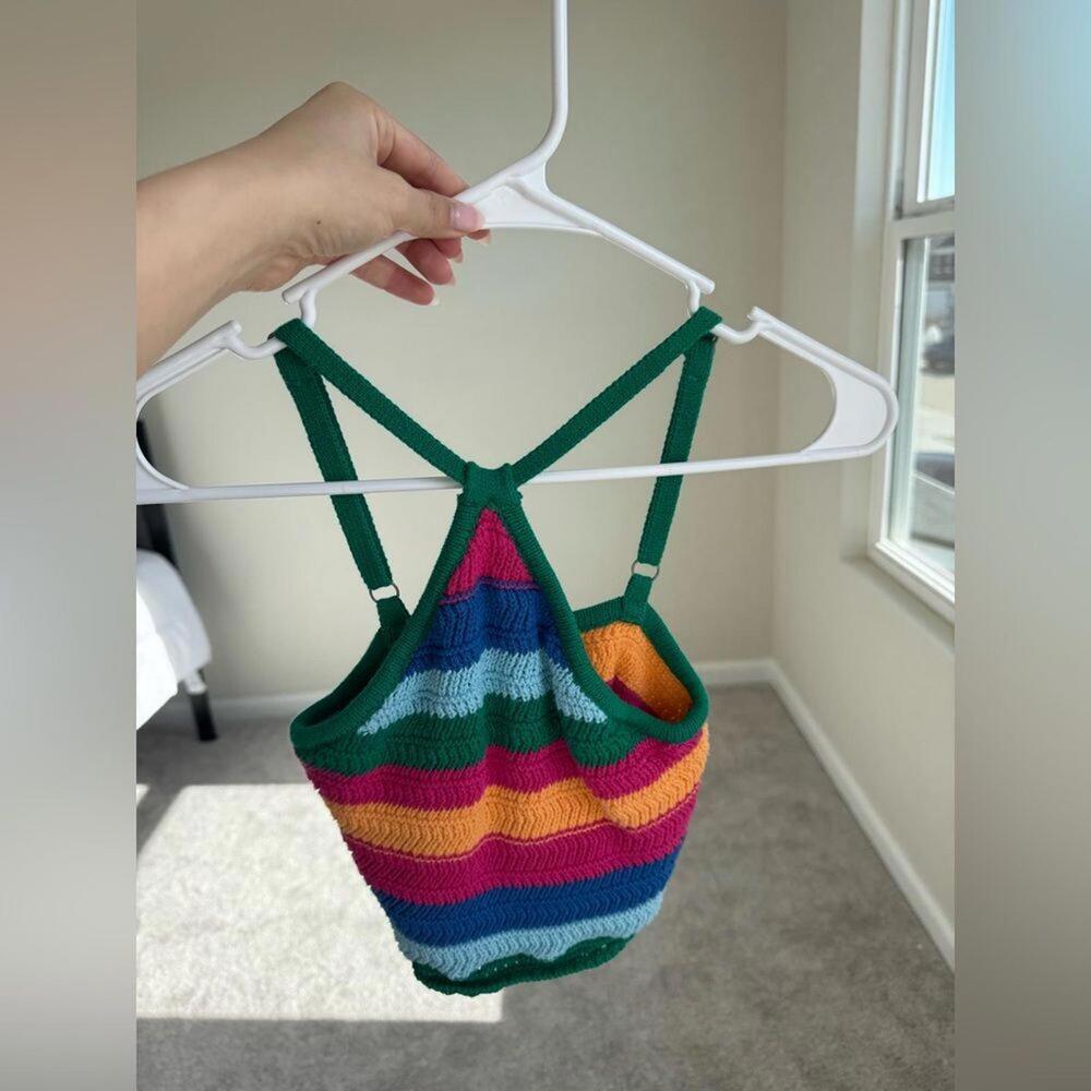 Hollister halter crochet crop top SIZE XS